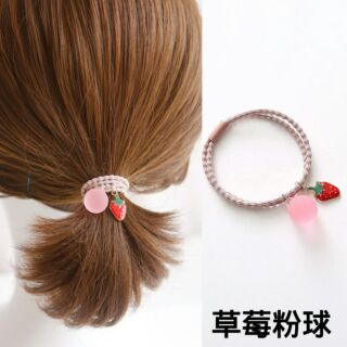 #現貨#韓國可愛髮圈水果造型髮飾草莓檸檬2款