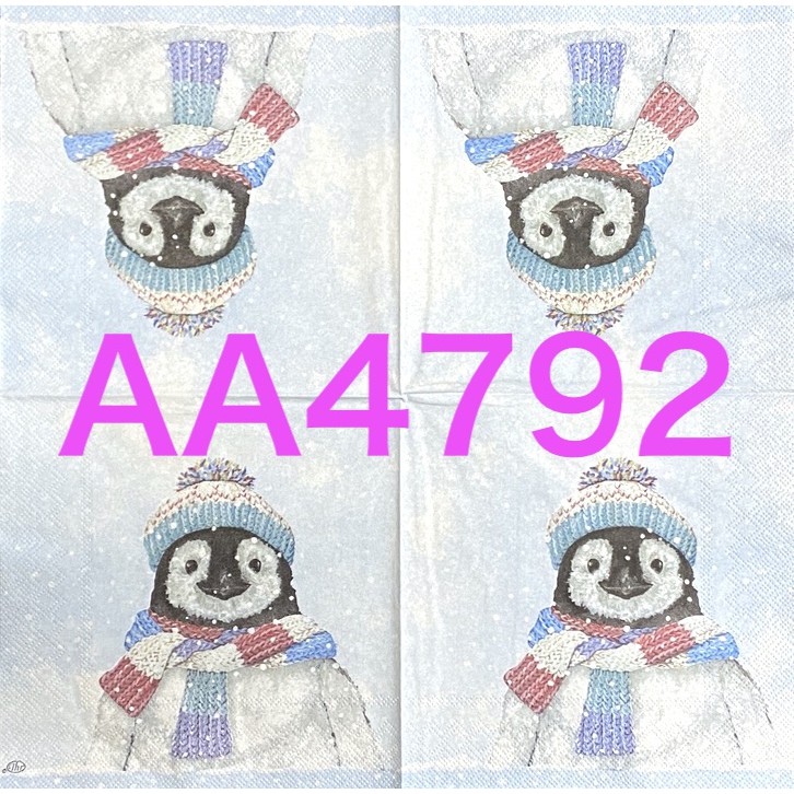 波弟彩繪拼貼/木器彩繪/蝶古巴特餐巾紙/AA4792/Penguin