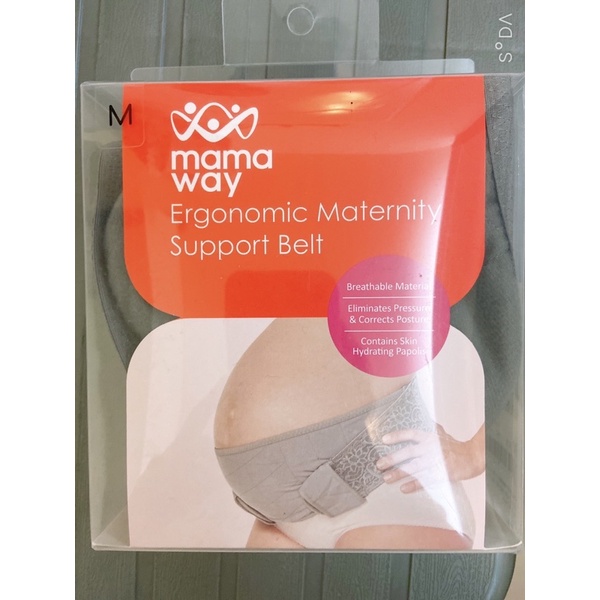 (二手)mamaway孕期蕾絲機能托腹帶/灰/M號