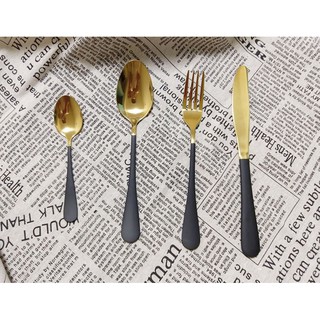 鍍黑色金餐具/刀子/叉子/湯匙/拍照道具/西式餐具/小湯匙/金色餐具/黑色餐具