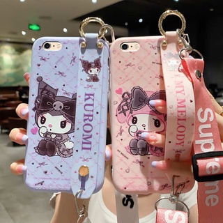 () 蘋果6手機殼腕帶庫洛米iPhone6splus斜跨掛脖i5可愛卡通女款5s可揹帶式6s新款美樂蒂se帶掛繩