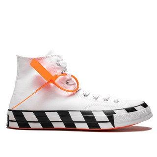 converse x off white chuck 70 hi white 白黑橘【a-kay0】【163862c】