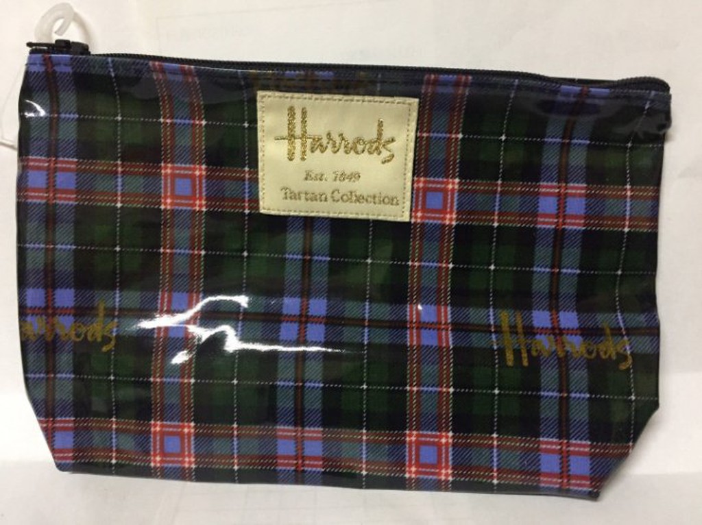 【Harrods哈洛氏】全新英國經典色款(藍綠) PVC 萬用袋 萬用包 化妝包 收納包