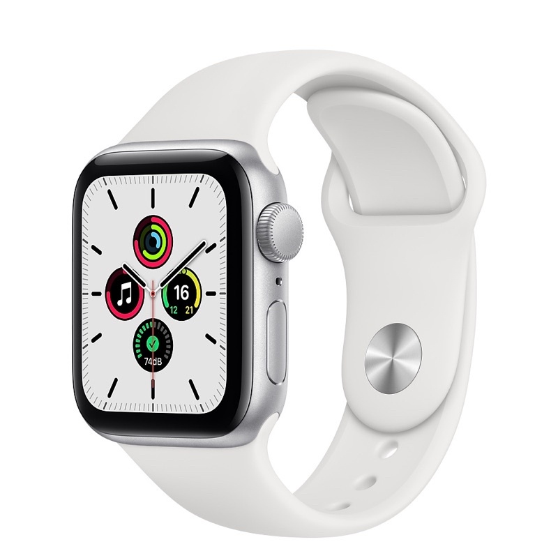 (二手超新🔥)Apple Watch SE(GPS) 40mm 銀色+白色錶帶