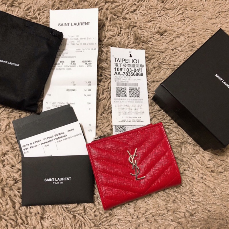 售出 專櫃購買 買錯降價出售100 Ysl 魚子醬短夾全新發票全都在新竹可面交 蝦皮購物