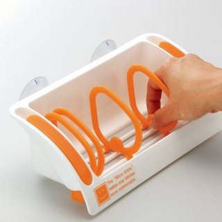(現貨) 【晴媽好物推薦】 日本製 INOMATA 可調式間隔吸盤收納盒 菜瓜布收納架 間距可調整 吸盤置物架