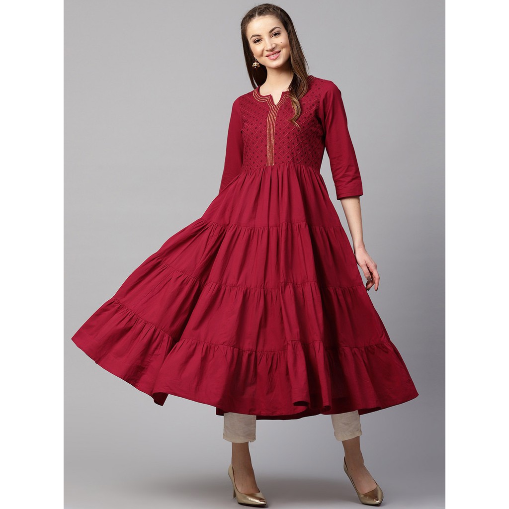 【Lakshmi 各國好物 印度】印度品牌 紅栗色安娜卡莉洋裝
