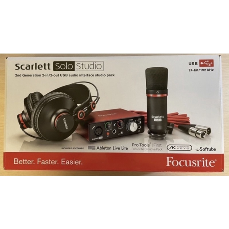 二手 錄音介面 錄音卡Focusrite Scarlett 2i2 Studio Pack 數位錄音套件