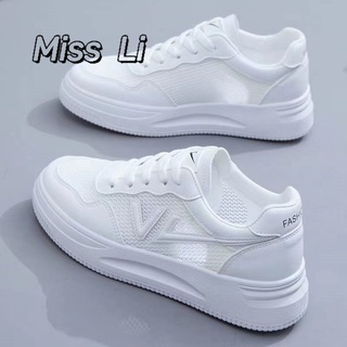 「Miss Li」女鞋 板鞋 低幫 休閒鞋 運動鞋 學生 簡約 透氣網面 小白鞋 女生鞋子