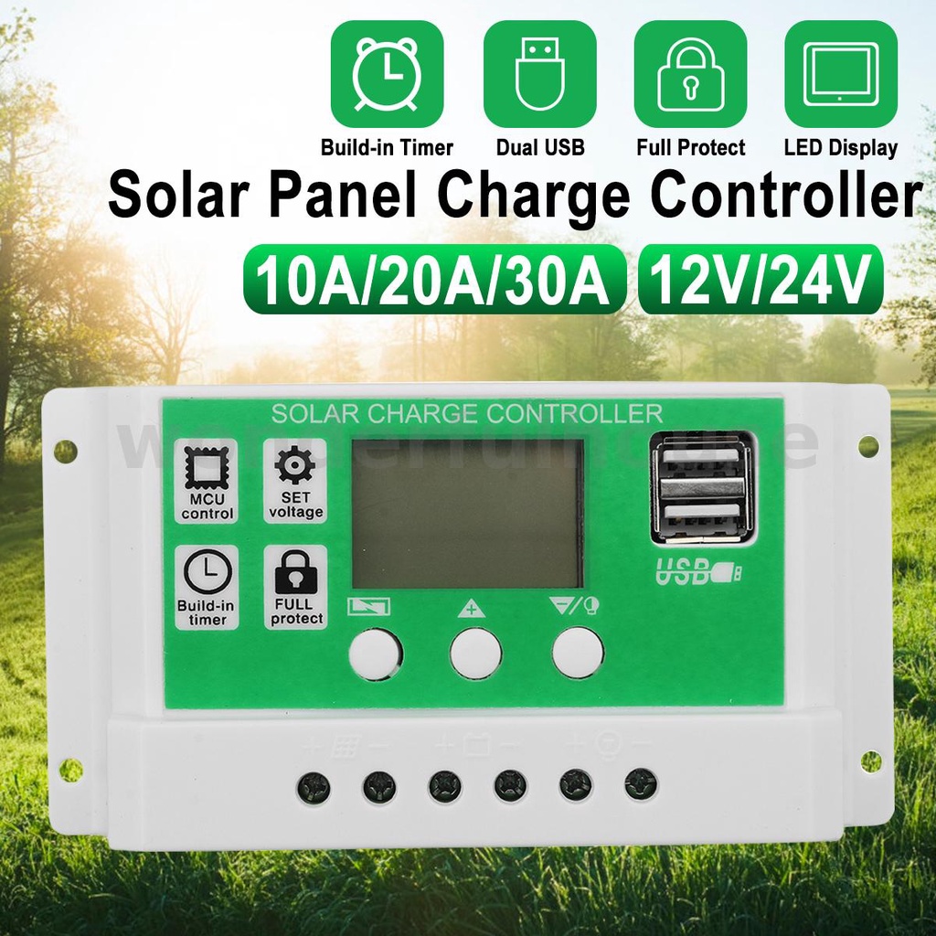 12v / 24VDC 自動 PWM 太陽能電池板電池調節器充電控制器雙 USB
