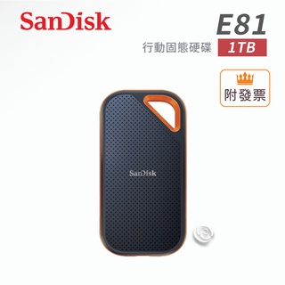 促銷 Sandisk E81 1TB 行動固態硬碟 Type-C/USB3.2 Gen2x2 外接式 SSD