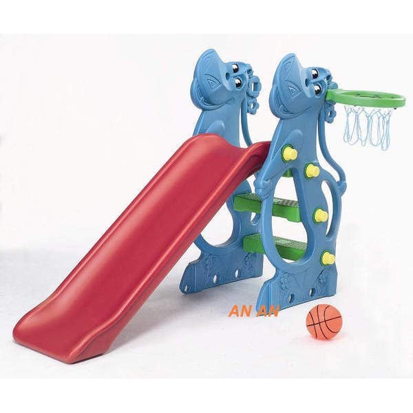 (超值優惠)親親~SL-12R河馬 溜滑梯 附籃球框架送軟球/ 兒童溜滑梯 {ST安全} 台灣製 【佑寶】
