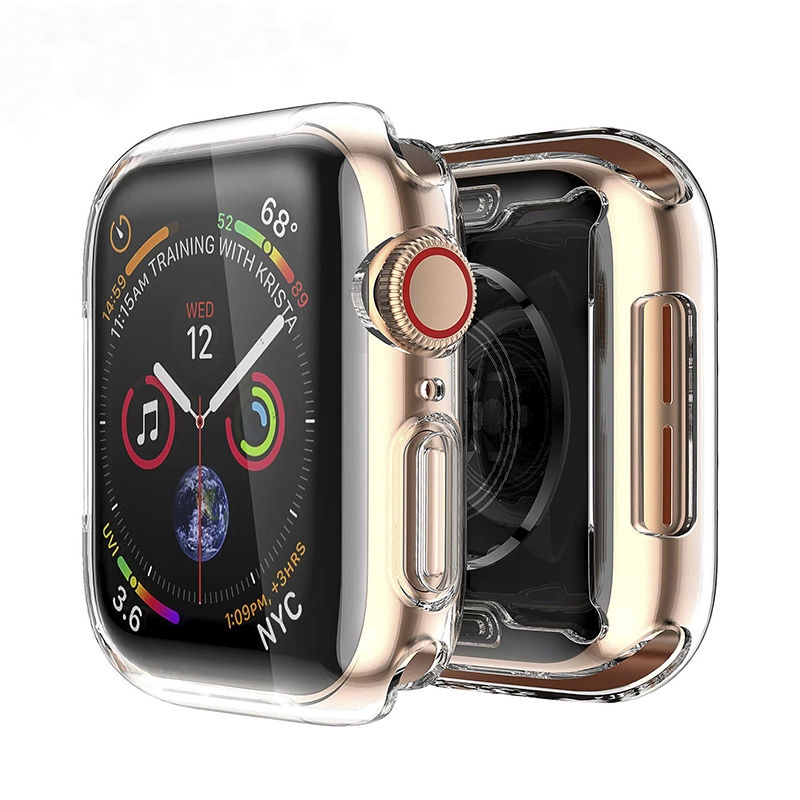 Xumu 適用於 Apple Watch Series 6 5 4 3 2 1 全軟TPU矽膠套透明屏幕保護套帶膜