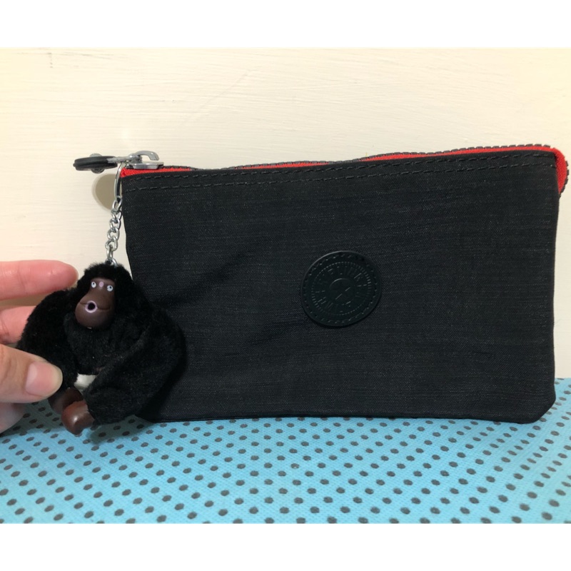 Kipling 猴子包 黑色 五層 零錢包 手拿包防水 可放手機、紙鈔、鑰匙