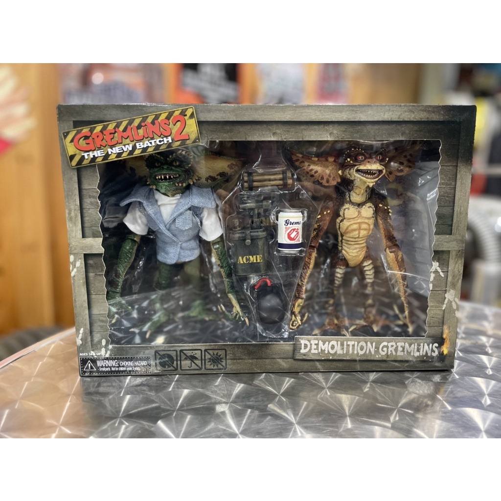 (I LOVE 樂多)正版授權 NECA 7吋小精靈 Demolition Gremlin 拆除小精靈 可動公仔 2入組