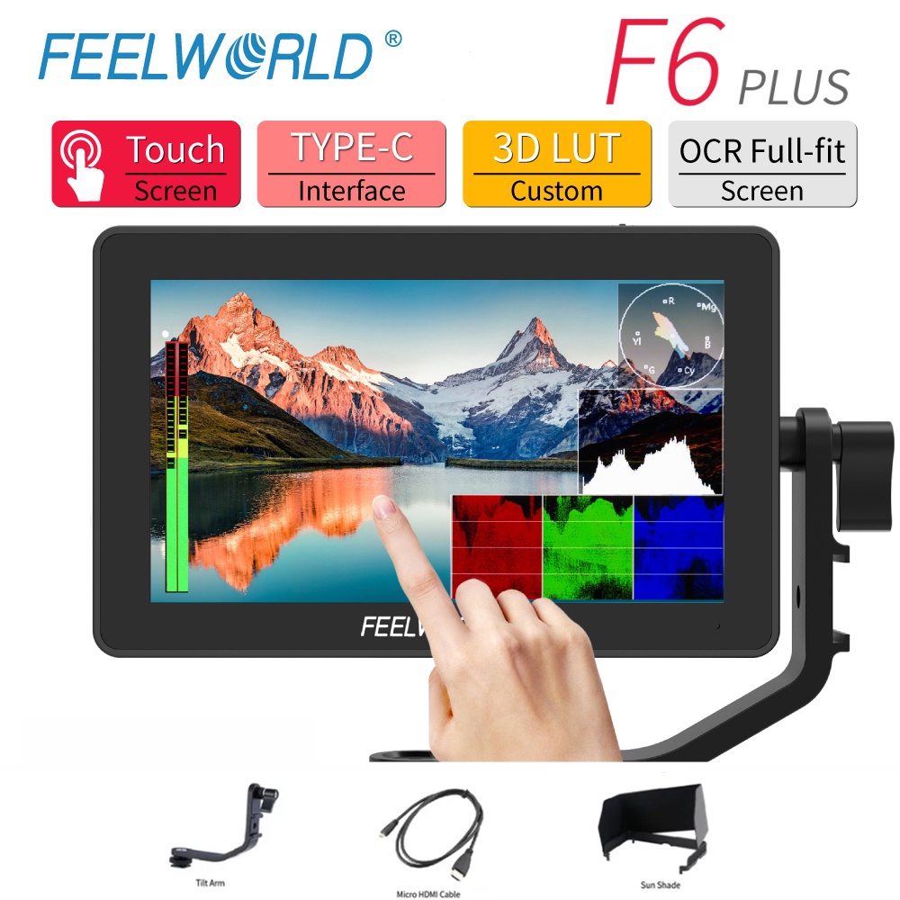 Feelworld F6 PLUS 5.5寸IPS攝影顯示器HDMI 4K 三維魯特觸控