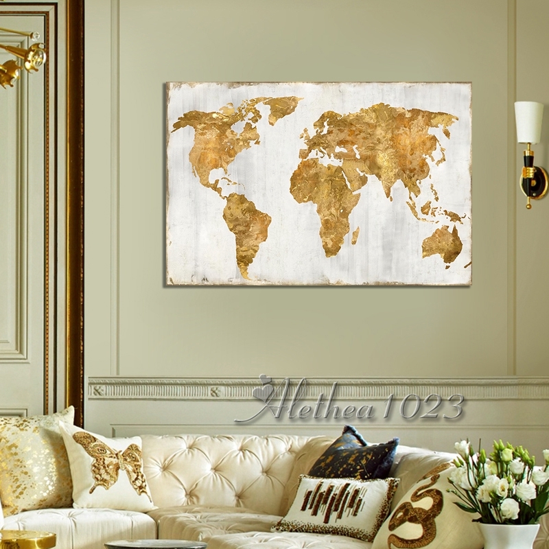實木框畫 北歐 金色 世界地圖 抽象 創意掛畫 藝術裝飾畫 房間玄關卧室掛畫 壁貼 壁畫 無框畫 生日禮物