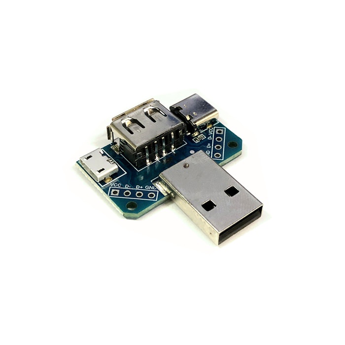 Usb 頭部切換板公連接器轉 Type-c Micro USB 母 2.54-4P 傳輸測試板 USB 適配器板 XY-