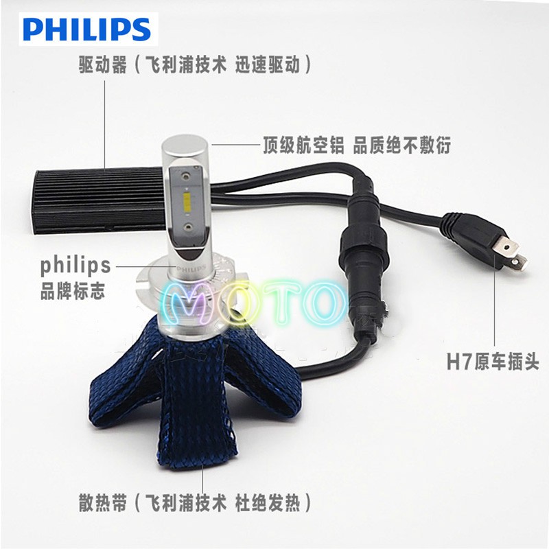 保證正品 保固 PHILIPS飛利浦 LED大燈 汽車燈泡 改裝 超亮 遠近光 白光 H4 H7 FORCE 勁戰 雷霆