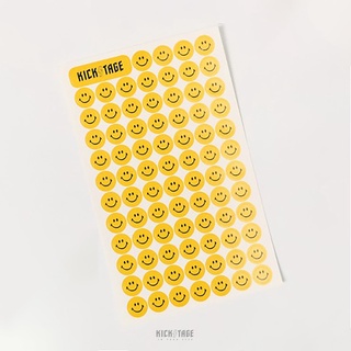 KICKSTAGE SMILE STICKERS 黃色 閃電微笑 笑臉 好寶寶貼紙 貼紙 手帳貼裝飾【KS73】集點貼紙