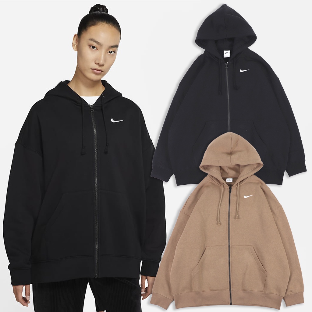 [歐鉉]NIKE NSW 刷毛 刺繡LOGO 寬鬆 落肩 棉外套 連帽外套 女生 DD5635-010-200