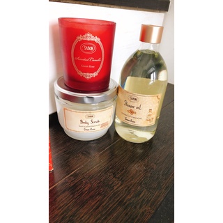 Sabon綠玫瑰磨砂膏600g Sabon綠玫瑰沐浴油500ml