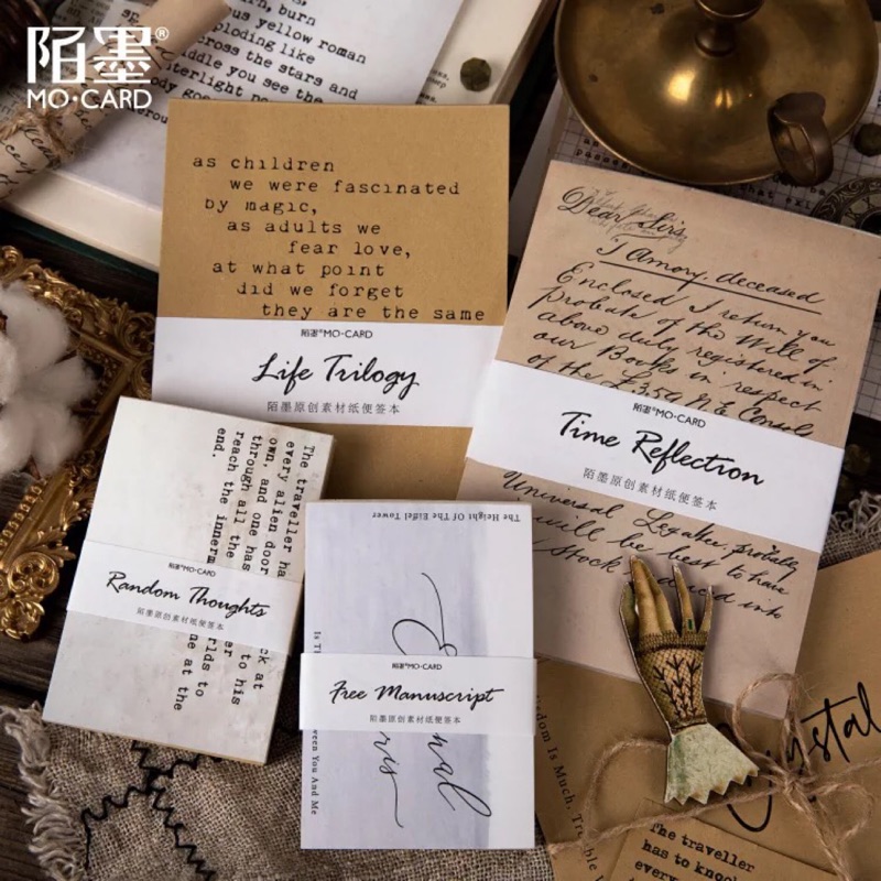 現貨陌墨牛皮紙便簽本英文論調系列素材紙復古英文手帳留言記事素材紙手帳裝飾素材紙 蝦皮購物