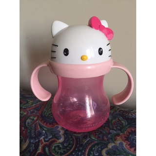 美國購買 Munchkin牌 Hello Kitty 雙手握把 學習水杯 二手 可愛貓咪圖案 300cc