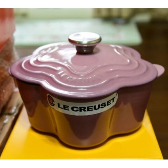 全新 le creuset 20cm 深花鍋 葵錦紫