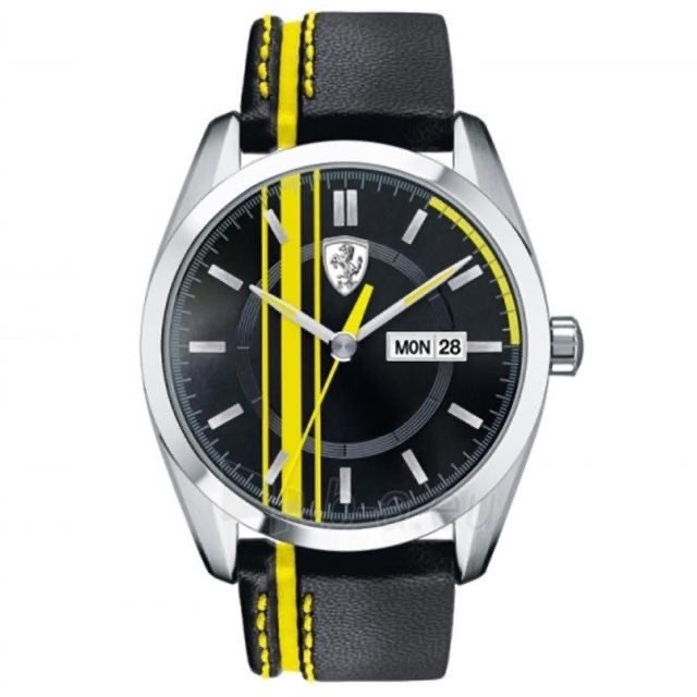 【Scuderia Ferrari - 法拉利】皮帶時尚賽車腕錶 FA0830234 50mm 現代鐘錶