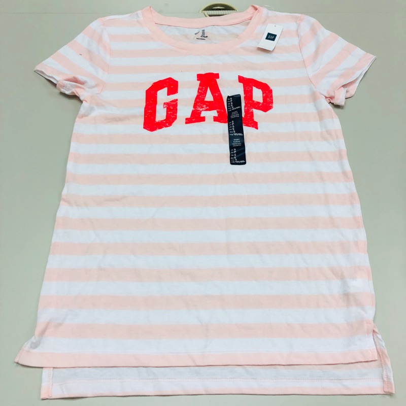 全新 Gap 女大人 logo 條紋T恤 size S