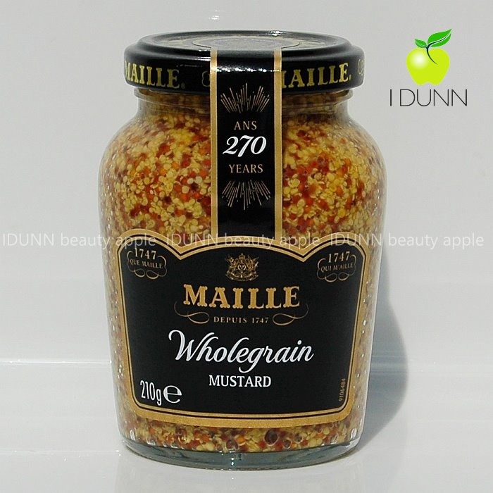 法國魅雅MAILLE天然芥末籽醬210G 芥茉籽醬 芥茉子醬 法國原裝進口， 無色素香料。IDUNN