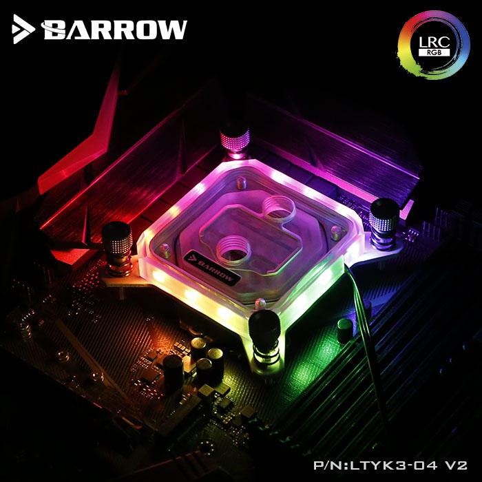 Barrow INTEL AMD X299平台噴射型微水道CPU水冷頭亞克力版極光
