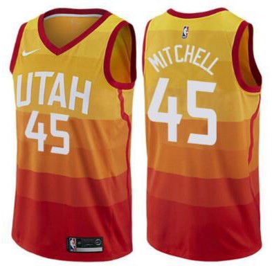 新款耐克球衣城市版nba 籃球服上衣17 18賽季爵士隊45號多諾萬 米切爾donovan Mitchell 蝦皮購物