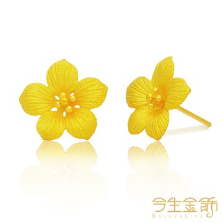 【今生金飾】花舞相伴耳環 黃金耳環