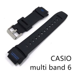 【錶帶城】 Casio卡西歐G-SHOCK代用multi band 6黑色防水矽膠錶帶