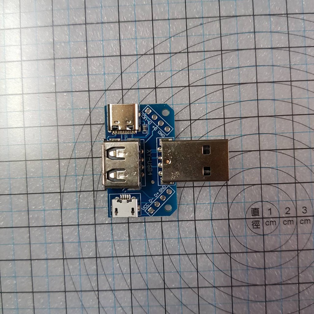 ◄UE7► USB轉接板 公頭轉母頭 micro Type-C 4P 2.54mm直插USB4