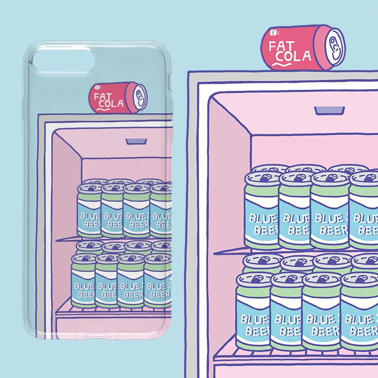 可愛版冰箱汽水透明全包蘋果手機殼