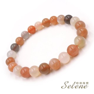 【Selene】三彩月光石手珠(又稱戀人之石)