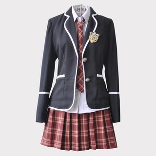 妙想英倫風學院風校服套裝韓國中學jk制服女子中學生高中班服夏季套裝 蝦皮購物