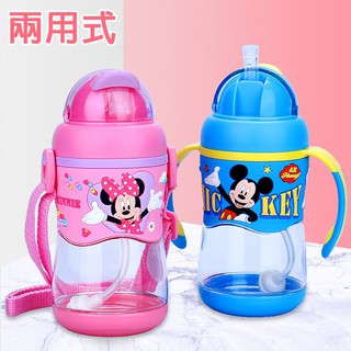 【STAR BABY】迪士尼米奇/米尼/CARS 兩用可替換式雙柄學習杯/背帶水壺(400ML)