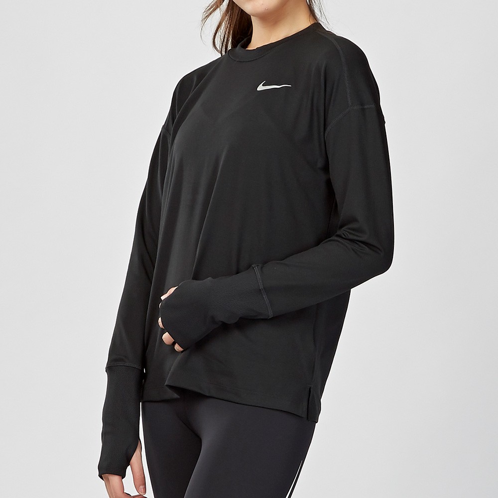 Nike Element Dri-Fit 女子 黑色 透氣 排汗 慢跑 訓練 長袖 上衣 928742-010