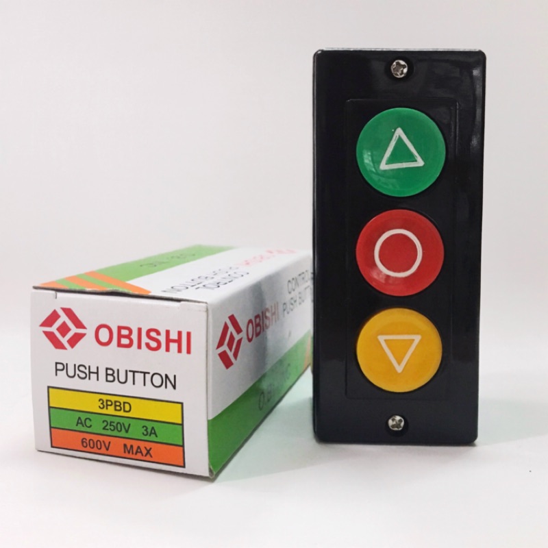 【水電師父】OBISHI | 電動門押扣 / 鐵捲門開關 / 電動門押扣 / 按壓開關 / 上下開關 / 3PBD