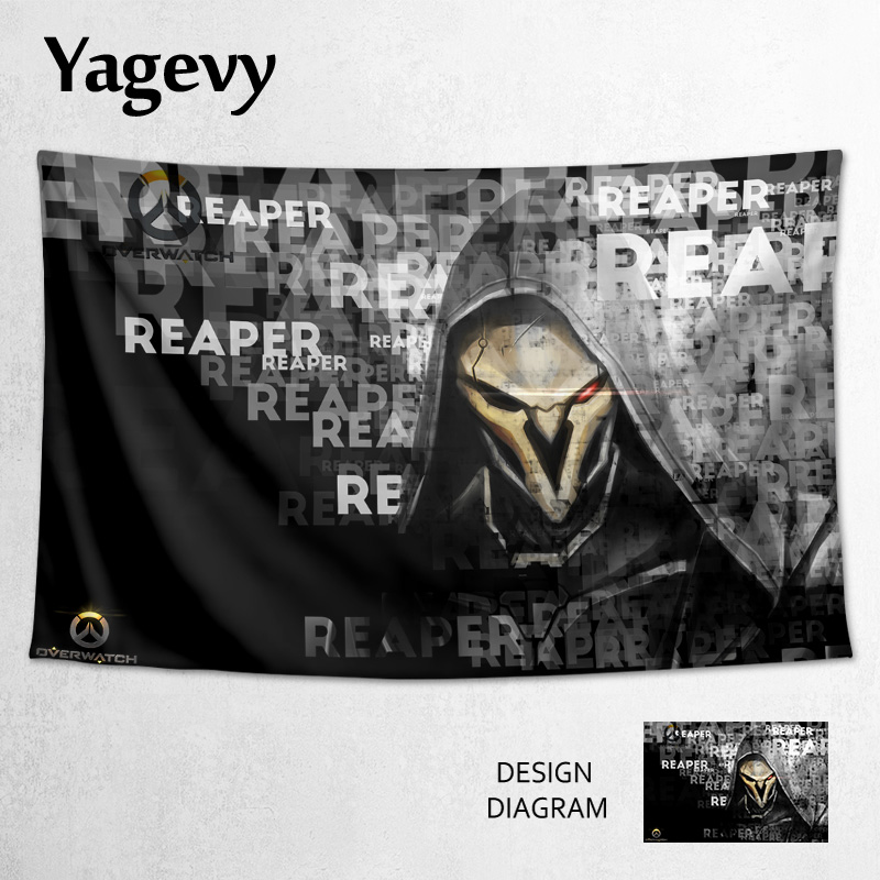 OW守望先鋒Reaper背景布海報掛毯掛布死神周邊禮物裝潢 蝦皮購物