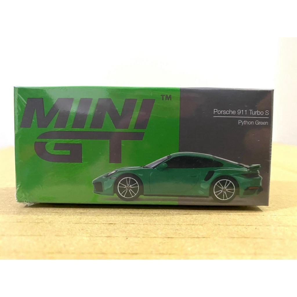 玩具偉富 現貨 MINI GT 525 保時捷 911 Turbo S 蟒蛇綠 左駕