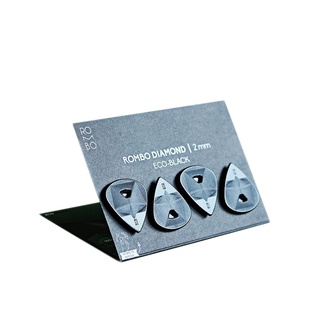 ROMBO ECOBLACK DIAMOND 人體工學 環保材質 黑色撥片 4片套裝 鑽石圖案 2mm【他,在旅行】