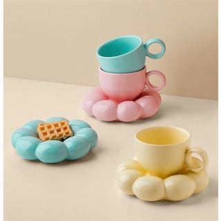 ❤茉莉優選 可愛雲朵陶瓷杯碟 家用早餐下午茶牛奶咖啡杯套裝