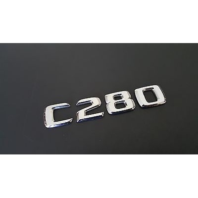 ~圓夢工廠~ Benz 賓士 2000~2008 C280 後車箱字貼 同原廠款式 鍍鉻銀 字體高度28mm