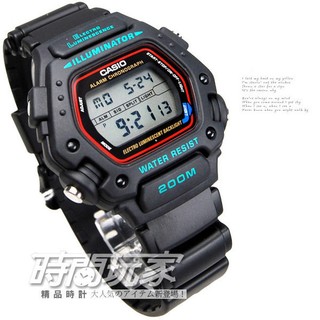 CASIO卡西歐DW-290-1VS 原價1575 電子錶 復刻 黑色橡膠錶帶 男錶【時間玩家】DW-290-1