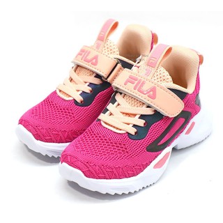 新品上架 FILA KIDS 兒童復古風運動休閒慢跑鞋 ( 桃紅 2J429U566)